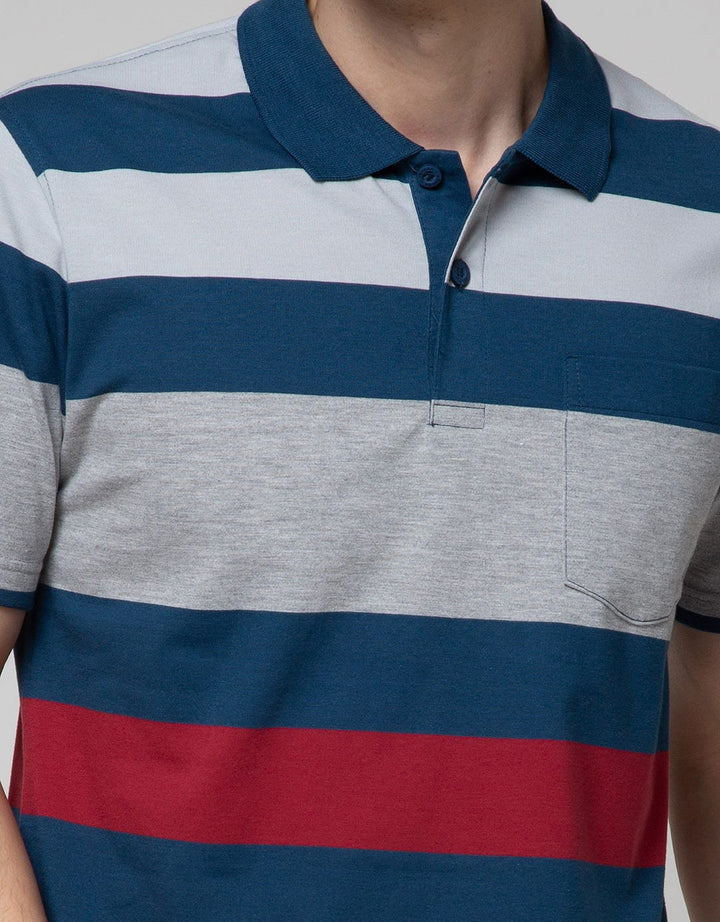 Nevada Short Sleeve Kaos Polo Jersey Stripe