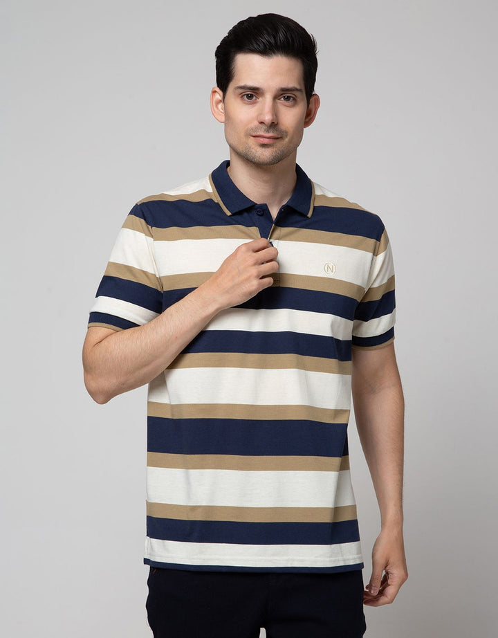 Nevada Jersey Stripe Kaos Polo Pria