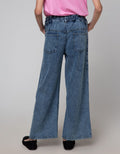 Nevada Denim Long Pants Wide Leg Destroyed With Grafitty