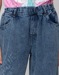 Nevada Denim Long Pants Wide Leg Destroyed With Grafitty