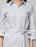St. Yves Long Sleeve Maxi Dress Cotton Slub