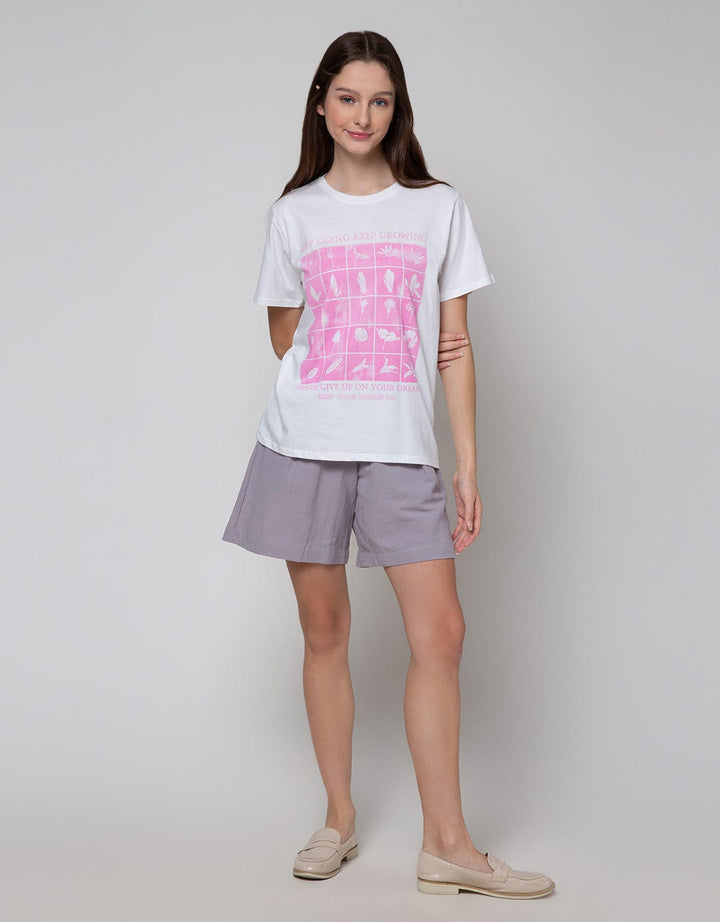 Details Short Sleeve T-Shirt Regular Tee With Flower Print