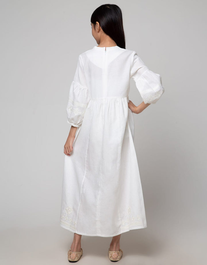 Sweet Miss Embroidered Chest Dress for Girls