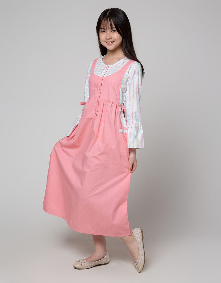 Sweet Miss Long Sleeve Maxi Dress Lebaran Plain Body Geber Sleeves