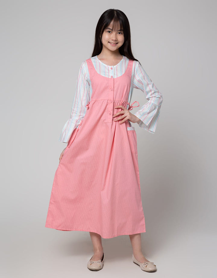 Sweet Miss Long Sleeve Maxi Dress Lebaran Plain Body Geber Sleeves