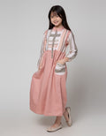 Sweet Miss Long Sleeve Maxi Dress Lebaran Koko Collar Body Half Line