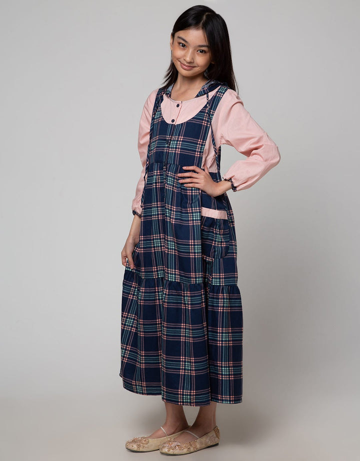 Sweet Miss Checks Style Dress for Girls