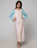 Sweet Miss Hoodie Stripe Maxi Dress Anak Perempuan