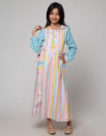 Sweet Miss Hoodie Stripe Maxi Dress Anak Perempuan