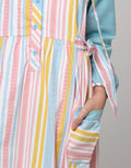 Sweet Miss Hoodie Stripe Maxi Dress Anak Perempuan