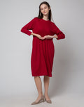 Connexion Waffle Midi Dress Wanita