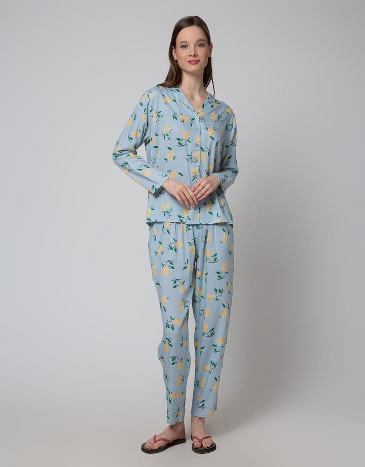 Nevada Long Sleeve Pajama Pants Lemon Yash