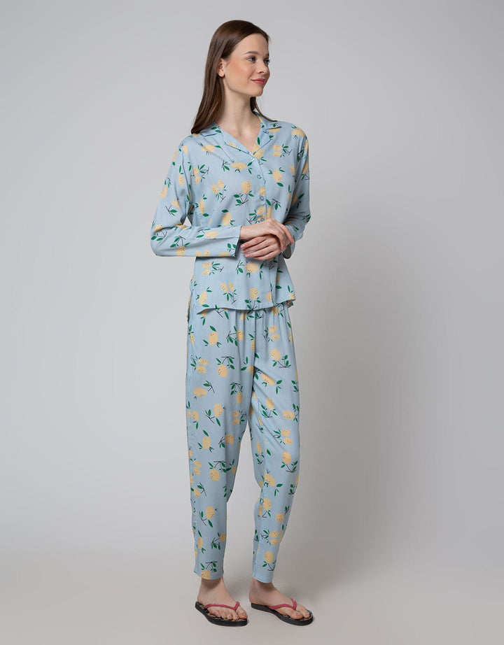 Nevada Long Sleeve Pajama Pants Lemon Yash