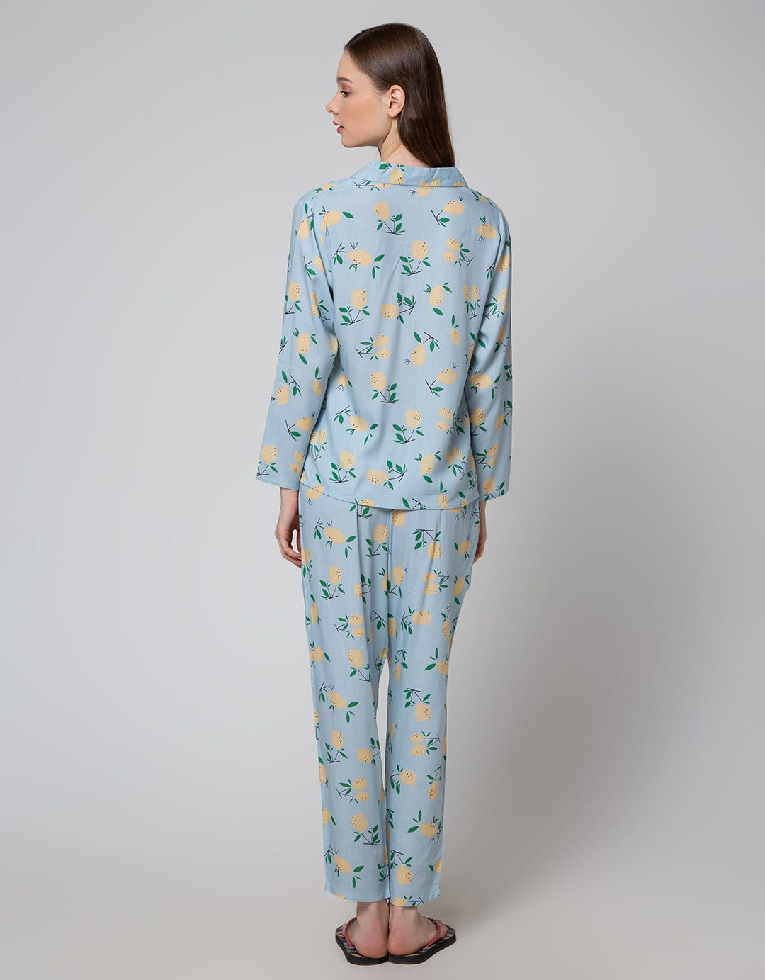 Nevada Long Sleeve Pajama Pants Lemon Yash
