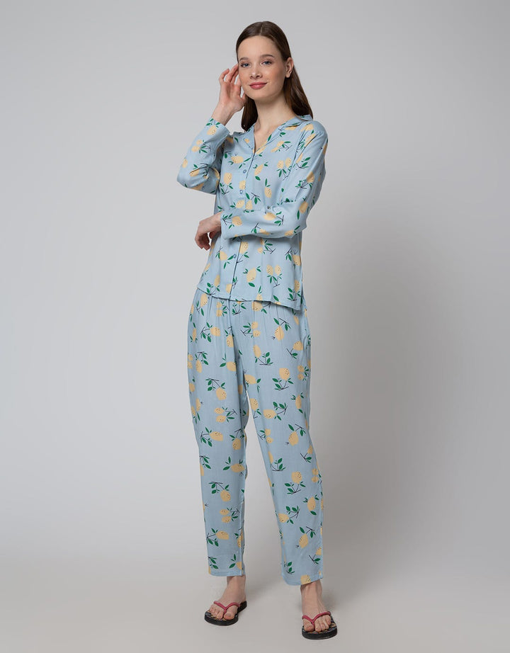 Nevada Long Sleeve Pajama Pants Lemon Yash