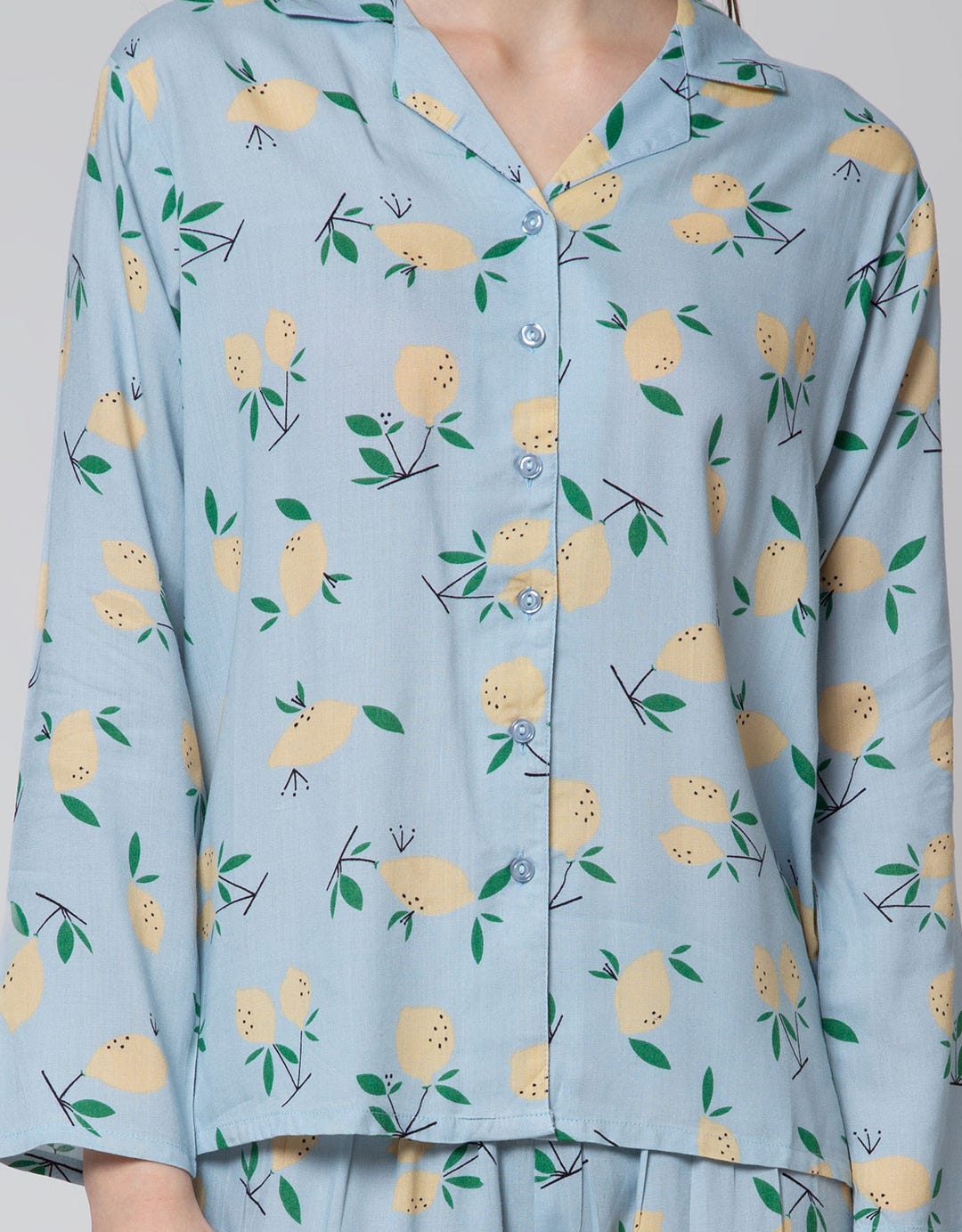 Nevada Long Sleeve Pajama Pants Lemon Yash