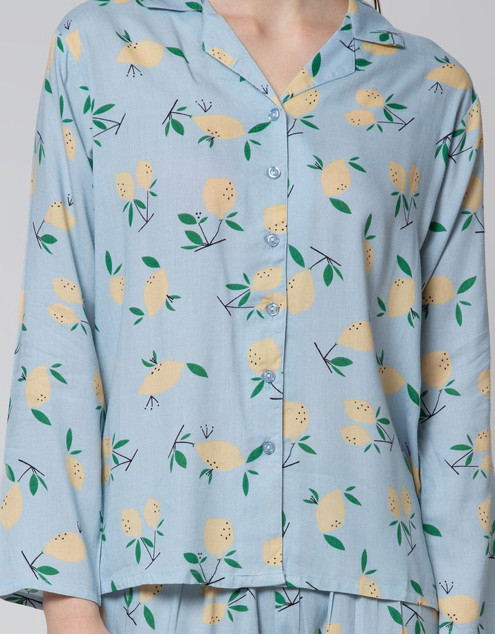 Nevada Long Sleeve Pajama Pants Lemon Yash