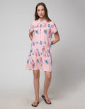 Nevada Short Sleeve Midi Dress Pinky Sweet