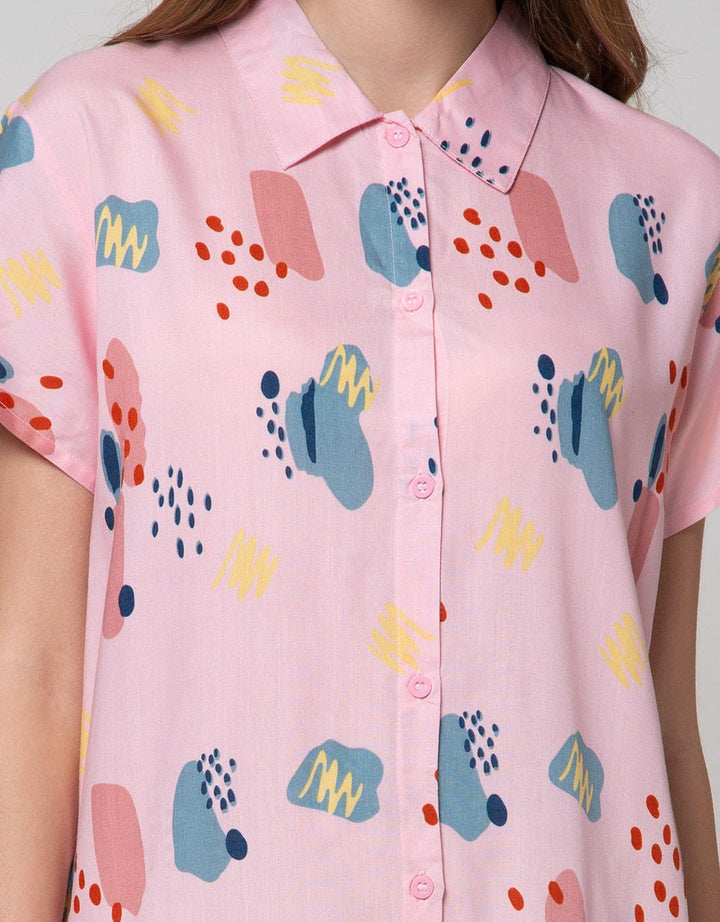 Nevada Short Sleeve Midi Dress Pinky Sweet