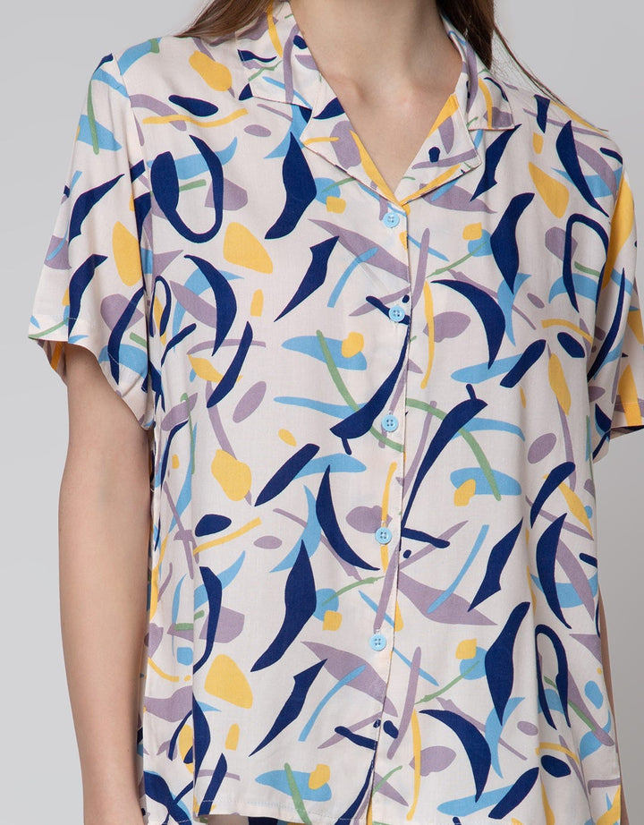 Nevada Short Sleeve Pajama Capri Playfull