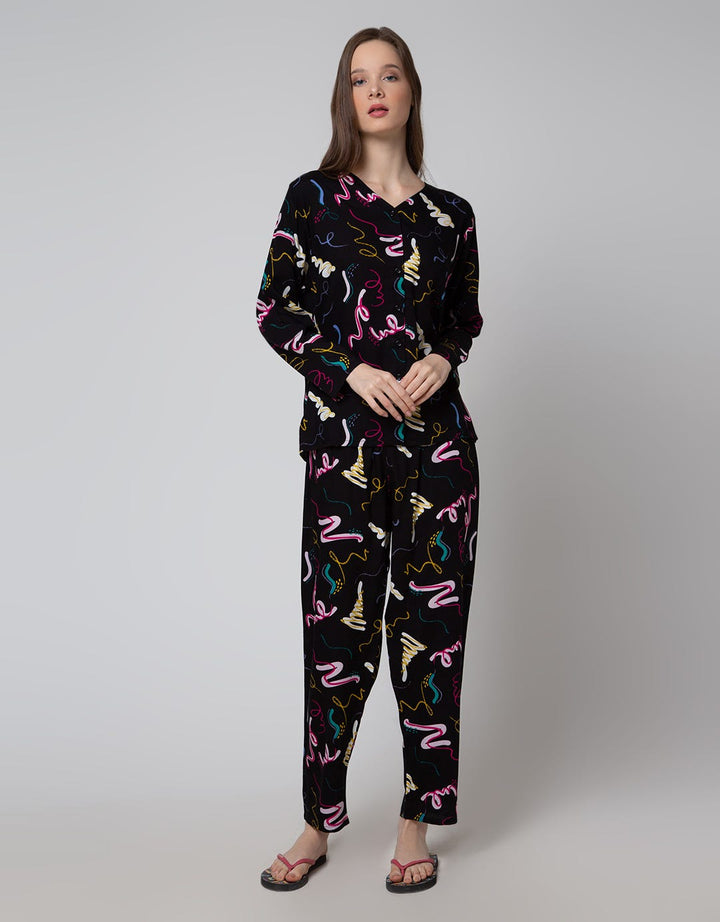 Nevada Long Sleeve Pyjama Pants Rainbow Ink