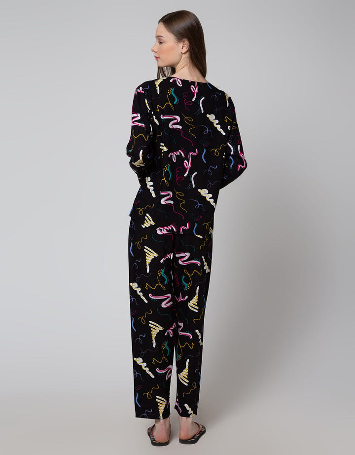 Nevada Long Sleeve Pyjama Pants Rainbow Ink