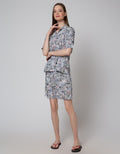 Nevada Short Sleeve Pajama Shorts Abstract Memphis