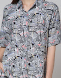 Nevada Short Sleeve Pajama Shorts Abstract Memphis