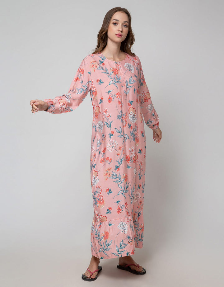 St. Yves Long Sleeve Maxi Dresse Orange Flower