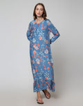 St. Yves Long Sleeve Maxi Dresse Orange Flower