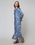 St. Yves Long Sleeve Maxi Dresse Orange Flower