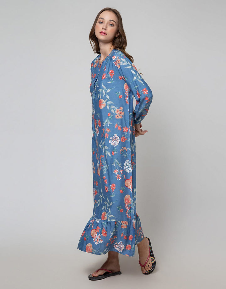 St. Yves Long Sleeve Maxi Dresse Orange Flower