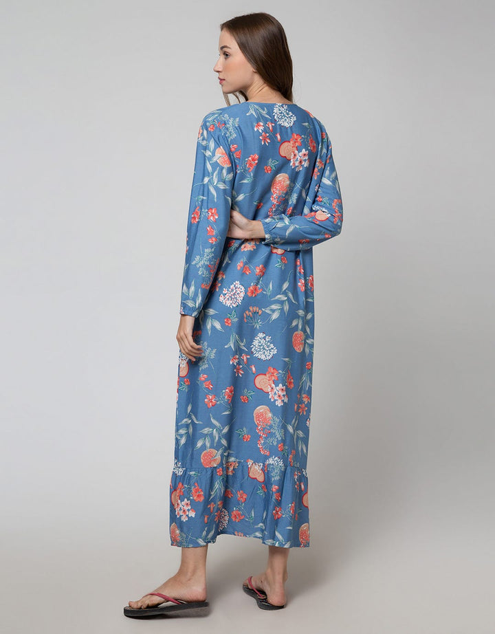 St. Yves Long Sleeve Maxi Dresse Orange Flower