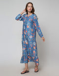 St. Yves Long Sleeve Maxi Dresse Orange Flower