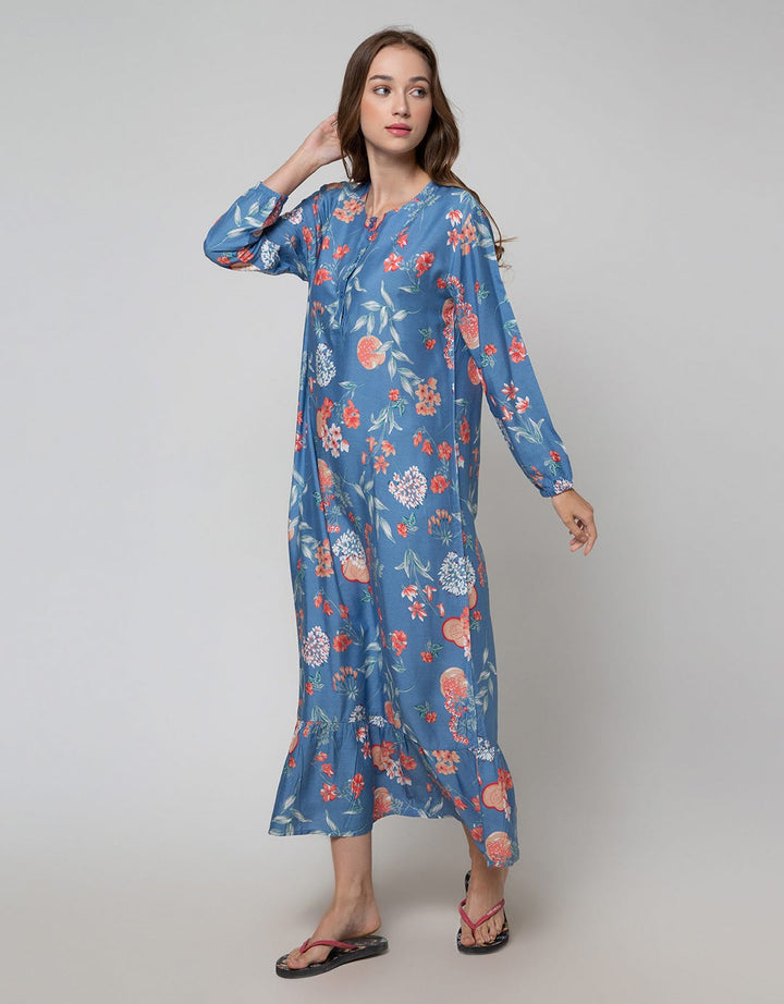 St. Yves Long Sleeve Maxi Dresse Orange Flower