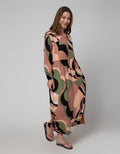 St. Yves Long Sleeve Maxi Dress Abstract Kancawayu