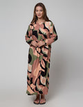 St. Yves Long Sleeve Maxi Dress Abstract Kancawayu