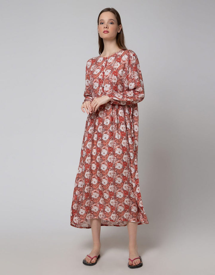 St. Yves Long Sleeve Maxi Dress Multicolour Rose