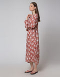 St. Yves Long Sleeve Maxi Dress Multicolour Rose