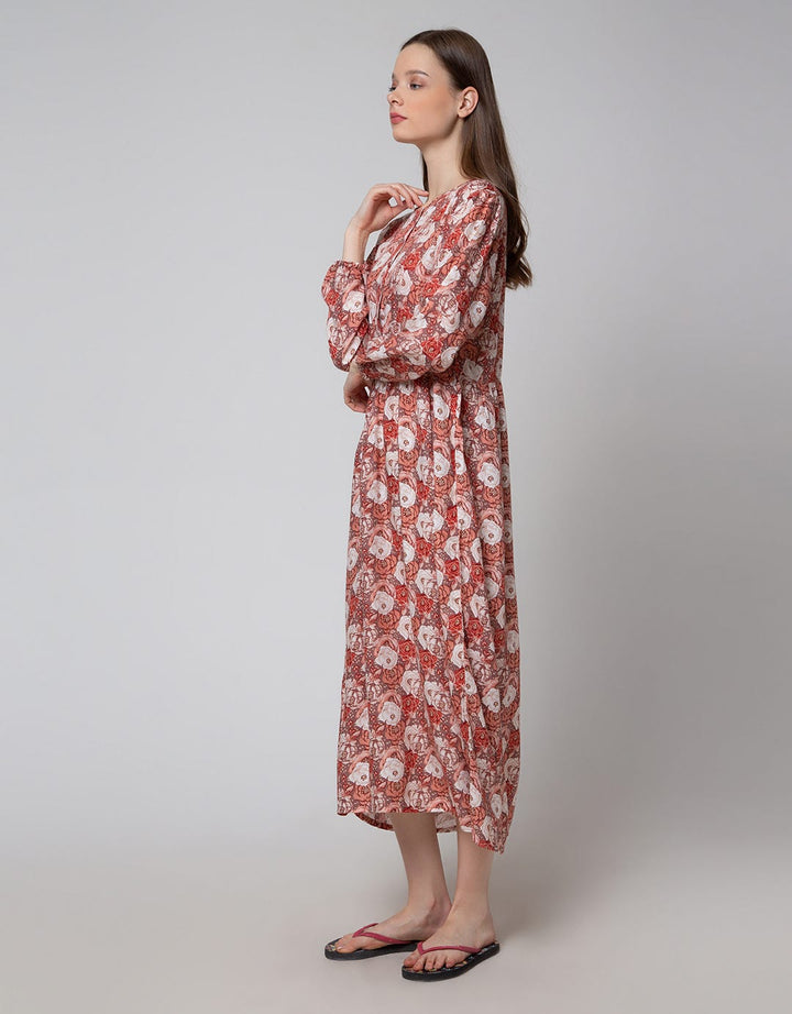 St. Yves Long Sleeve Maxi Dress Multicolour Rose