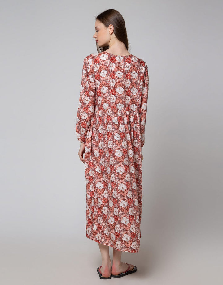 St. Yves Long Sleeve Maxi Dress Multicolour Rose