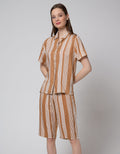 St. Yves Short Sleeve Pyjama Capri Stripe Double