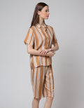 St. Yves Short Sleeve Pyjama Capri Stripe Double
