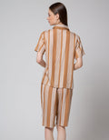 St. Yves Short Sleeve Pyjama Capri Stripe Double