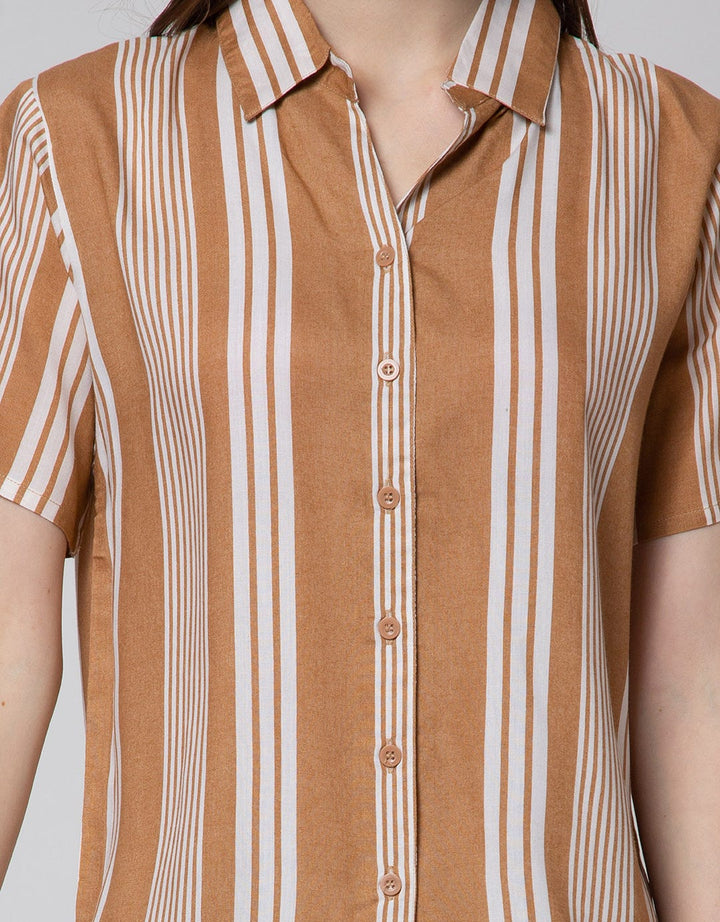 St. Yves Short Sleeve Pyjama Capri Stripe Double
