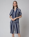 St. Yves Short Sleeve Pyjama Capri Stripe Double