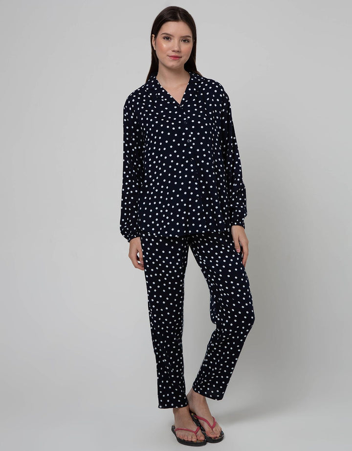 St. Yves Long Sleeve Pajama Pants Abstract Polka