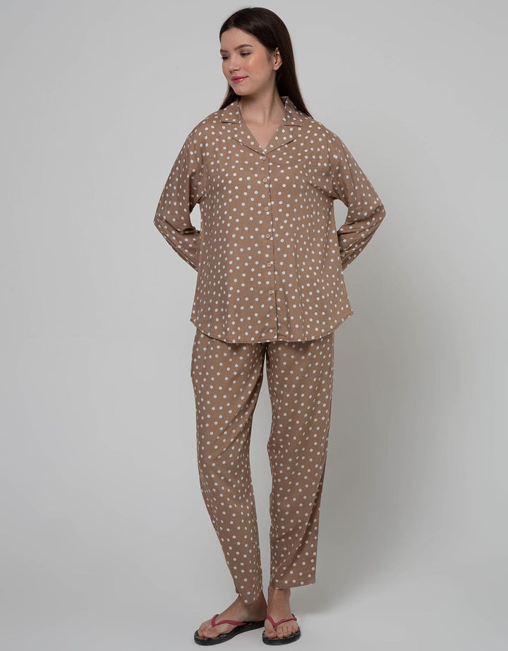 St. Yves Long Sleeve Pajama Pants Abstract Polka