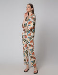 St. Yves Long Sleeve Pyjama Pants Leaves Combi Pl-Lecom