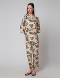 St. Yves Long Sleeve Pyjama Pants Leaves Combi Pl-Lecom